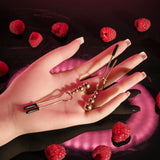 Selopa BEADED NIPPLE CLAMPS - Rose Gold - Rose Gold Nipple Clamps - Set of 2 - Image 5
