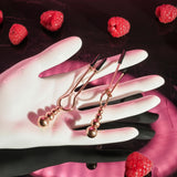 Selopa BEADED NIPPLE CLAMPS - Rose Gold - Rose Gold Nipple Clamps - Set of 2 - Image 9