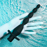 Selopa VIBRATING BUTT BEADS - Black 22 cm USB Rechargeable Vibrating Anal Beads - Image 6