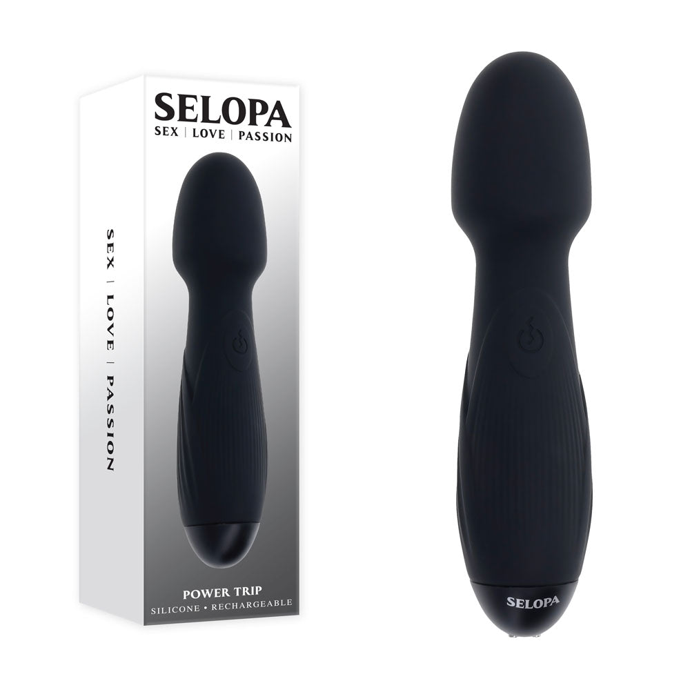 Selopa POWER TRIP Massage Wand - Black 18.8 cm USB Rechargeable