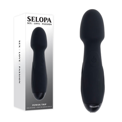 Selopa POWER TRIP Massage Wand - Black 18.8 cm USB Rechargeable
