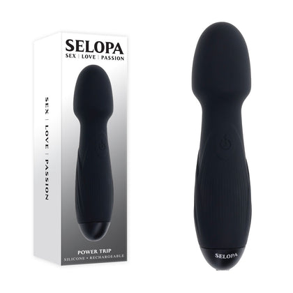 Selopa POWER TRIP Massage Wand - Black 18.8 cm USB Rechargeable