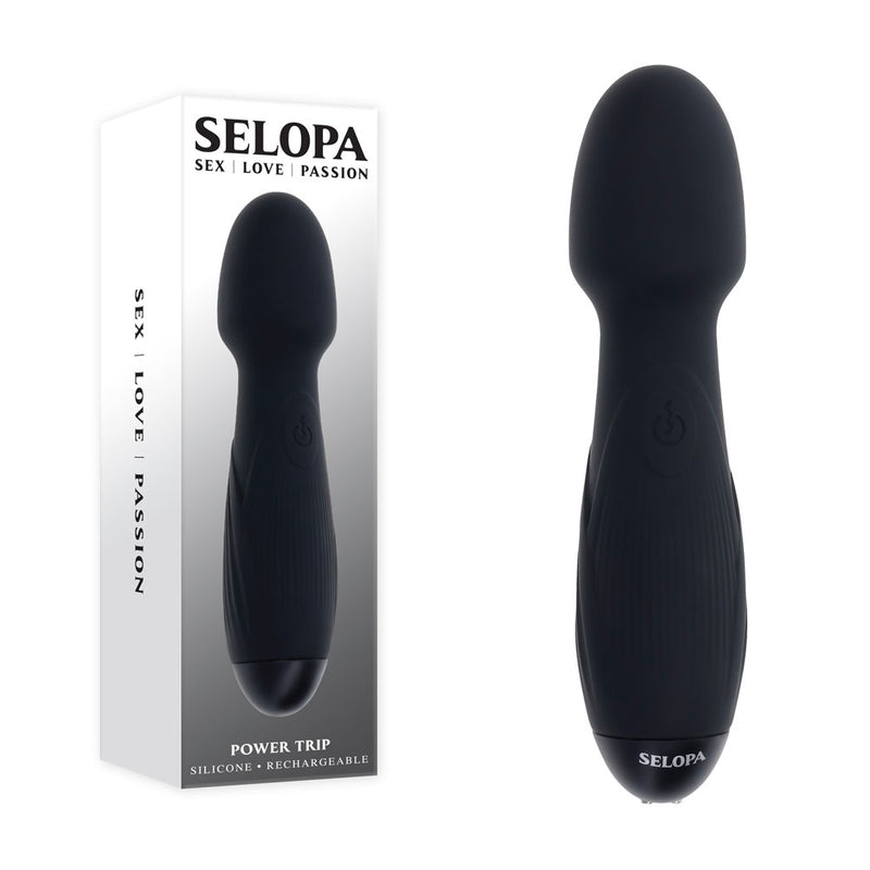 Selopa POWER TRIP Massage Wand - Black 18.8 cm USB Rechargeable