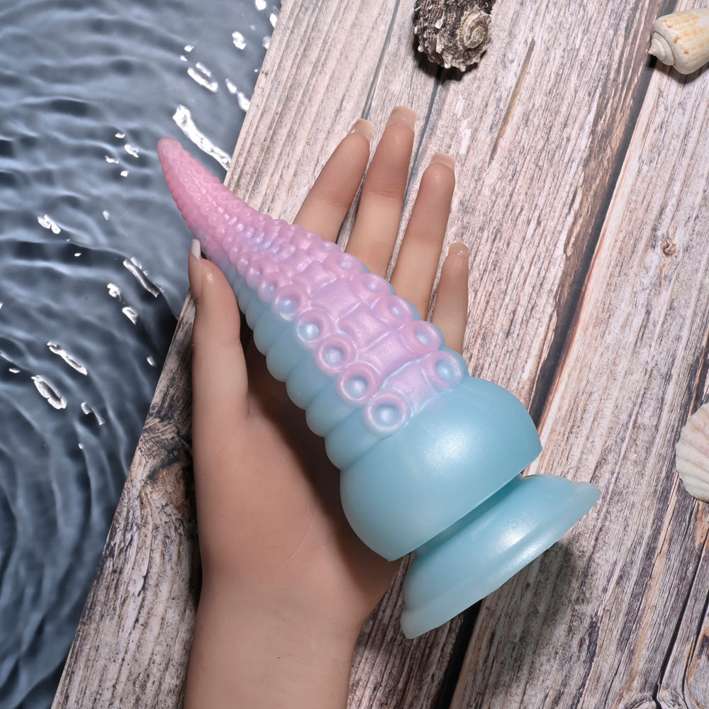 Selopa STUCK ON YOU - Blue/Pink 19 cm Vibrating Tentacle Fantasy Dildo