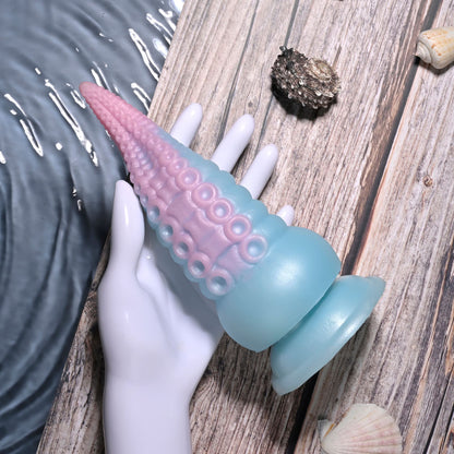 Selopa STUCK ON YOU - Blue/Pink 19 cm Vibrating Tentacle Fantasy Dildo