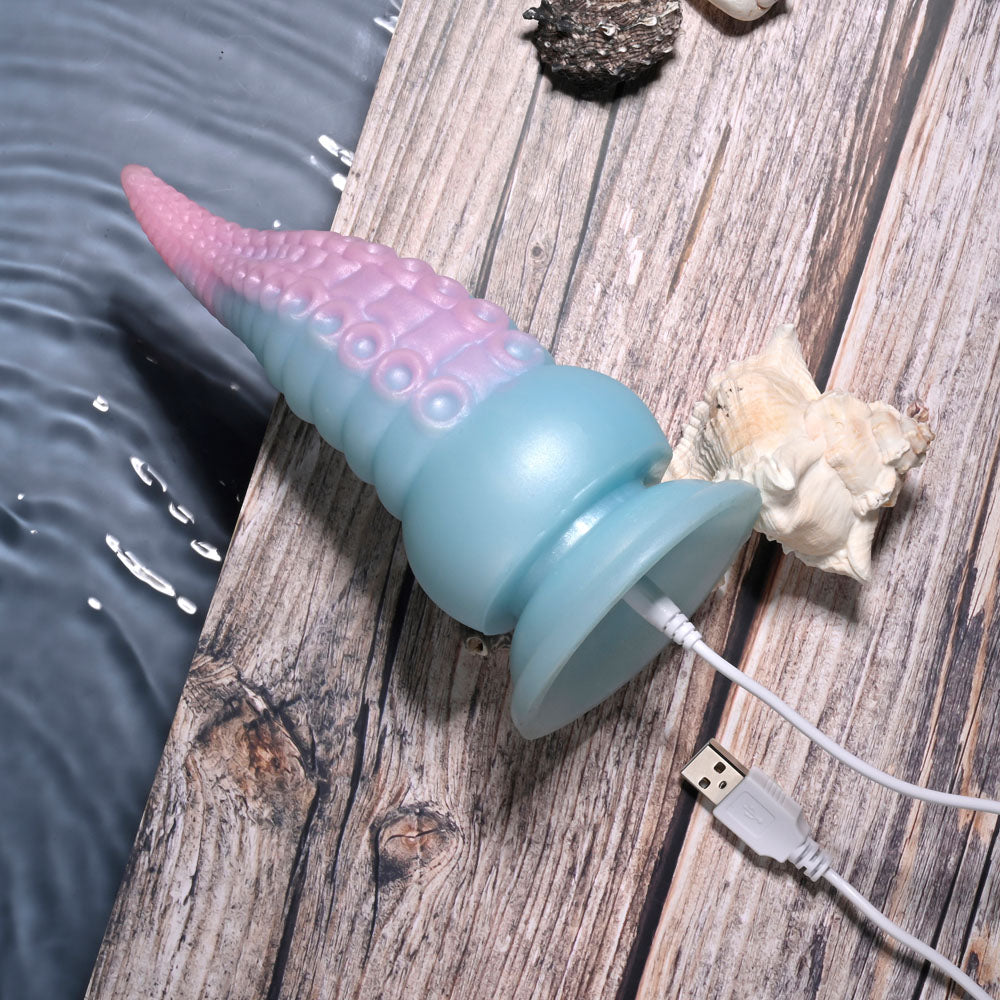 Selopa STUCK ON YOU - Blue/Pink 19 cm Vibrating Tentacle Fantasy Dildo