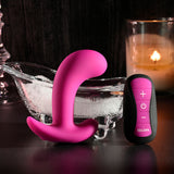 Selopa HOOKING UP - Pink 9.5 cm USB Rechargeable Vibrator with Wireless Remote - Image 2