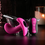 Selopa HOOKING UP - Pink 9.5 cm USB Rechargeable Vibrator with Wireless Remote - Image 4