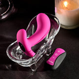 Selopa HOOKING UP - Pink 9.5 cm USB Rechargeable Vibrator with Wireless Remote - Image 5