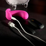 Selopa HOOKING UP - Pink 9.5 cm USB Rechargeable Vibrator with Wireless Remote - Image 9