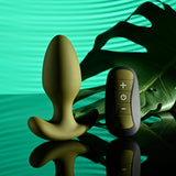 Selopa THE COLONEL - Green 10.1 cm USB Rechargeable Vibrating Butt Plug with Wireless Remote - Image 2