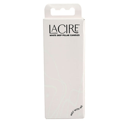 LaCire Drip Pillar Candles - White Drip Candles - Set of 3