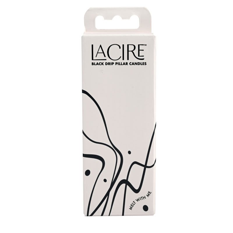 LaCire Drip Pillar Candles - Black Drip Candles - Set of 3