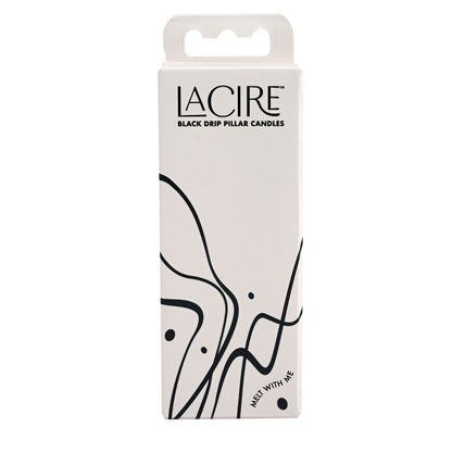 LaCire Drip Pillar Candles - Black Drip Candles - Set of 3