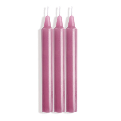 LaCire Drip Pillar Candles - Violet Drip Candles - Set of 3