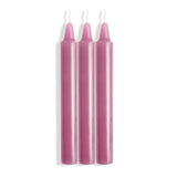 LaCire Drip Pillar Candles - Violet - Violet Drip Candles - Set of 3 - Image 2