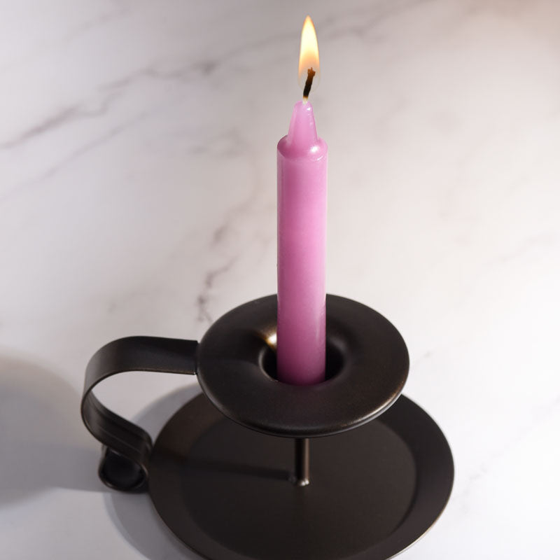 LaCire Drip Pillar Candles - Violet Drip Candles - Set of 3