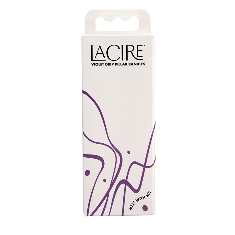 LaCire Drip Pillar Candles - Violet Drip Candles - Set of 3