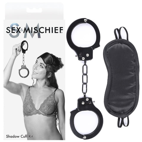 Sex & Mischief Shadow Cuff Kit - Black - 2 Piece Set - Image 1