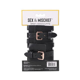 Sex & Mischief Brat Handcuffs - Black/Rose Gold Restraints - Image 9