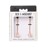 Sex & Mischief Brat Pearl Nipple Clips - Rose Gold - Set of 2 - Image 7