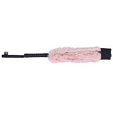 Sex & Mischief Brat Faux Fur Flogger - Black 50 cm Whip with Pink Faux Feather - Image 6