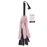 Sex & Mischief Brat Faux Fur Flogger - Black 50 cm Whip with Pink Faux Feather - Image 8