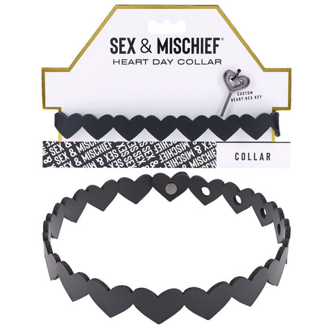 Sex & Mischief Heart Day Collar - Black Collar - Image 1