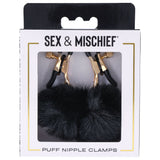 Sex & Mischief Puff Nipple Clamps - Black/Gold Nipple Clamps - Set of 2 - Image 6
