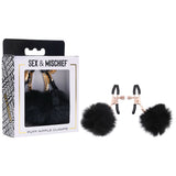Sex & Mischief Puff Nipple Clamps - Black/Gold Nipple Clamps - Set of 2 - Image 1