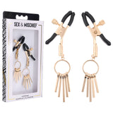 Sex & Mischief Verge Nipple Clamps - Gold Nipple Clamps - Set of 2 - Image 1