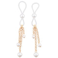 Sex & Mischief Pearl Nipple Ties - Gold/Pearl Nipple Restraints - Set of 2