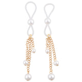 Sex & Mischief Pearl Nipple Ties - Gold/Pearl Nipple Restraints - Set of 2 - Image 3
