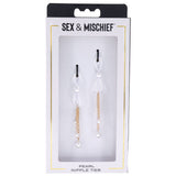 Sex & Mischief Pearl Nipple Ties - Gold/Pearl Nipple Restraints - Set of 2 - Image 5