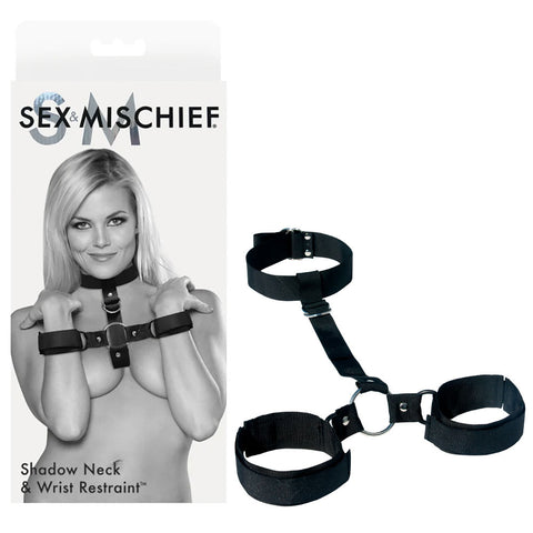 Sex & Mischief Shadow Neck and Wrist Restraint - Black Restraints - Image 1