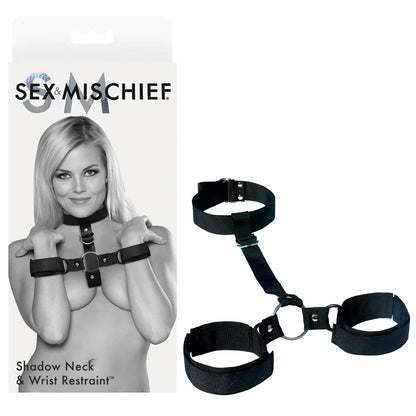 Sex & Mischief Shadow Neck and Wrist Restraint - Black Restraints