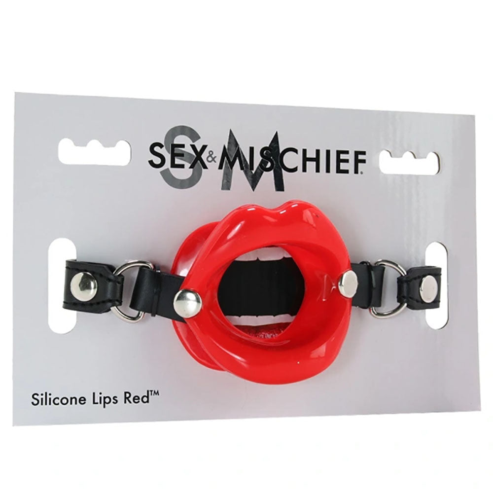 Sex & Mischief Silicone Lips Mouth Gag - Red Mouth Restraint
