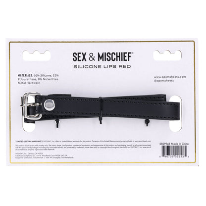 Sex & Mischief Silicone Lips Mouth Gag - Red Mouth Restraint