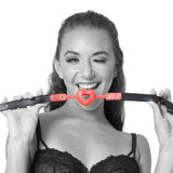 Sex & Mischief Amor Ball Gag - Red/Black Mouth Restraint - Image 2
