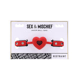 Sex & Mischief Amor Ball Gag - Red/Black Mouth Restraint - Image 8