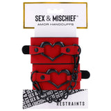 Sex & Mischief Amor Handcuffs - Red Restraints - Image 7