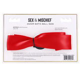 Sex & Mischief Amor Satin Ball Gag - Red/Black Mouth Restraint - Image 9