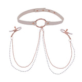 Sex & Mischief Peaches n CreaMe Collar with Nipple Clamps - Peach Nipple Restraints - Image 4