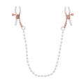 Sex & Mischief Peaches n CreaMe Pearl Nipple Clamps - Peach Nipple Restraints