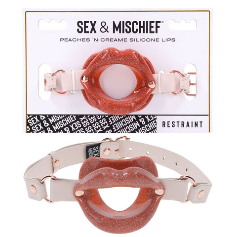 Sex & Mischief Peaches n CreaMe Silicone Lips - Peach Mouth Restraint - Image 1