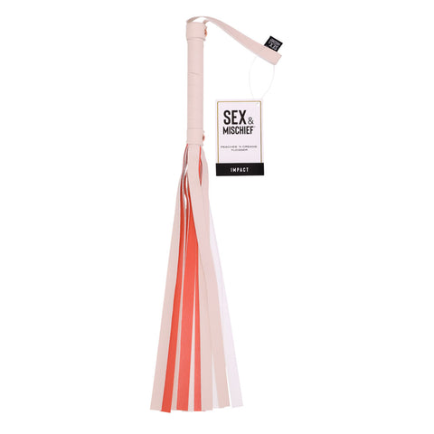 Sex & Mischief Peaches n CreaMe Stripe Flogger - Peach 80 cm Flogger Whip - Image 1