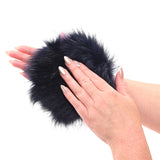 Sex & Mischief Cougar Spiked Sensory Glove - Navy Blue Furry Glove with Metal Spikes - Image 2