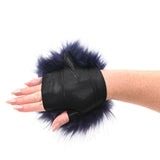 Sex & Mischief Cougar Spiked Sensory Glove - Navy Blue Furry Glove with Metal Spikes - Image 3