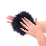 Sex & Mischief Cougar Spiked Sensory Glove - Navy Blue Furry Glove with Metal Spikes - Image 7