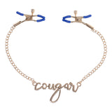 Sex & Mischief Cougar Nipple Clamps - Gold Nipple Clamps with 33 cm Chain - Image 4